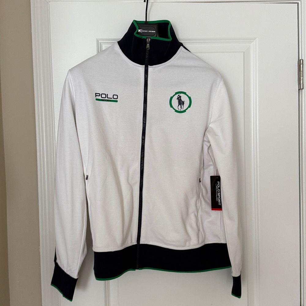 Polo by Ralph Lauren White Sport Suit with Black and Green Accents